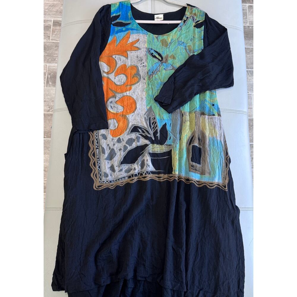 Swift Originals Women's S/M Lagenlook Wearable Art Maxi Dress